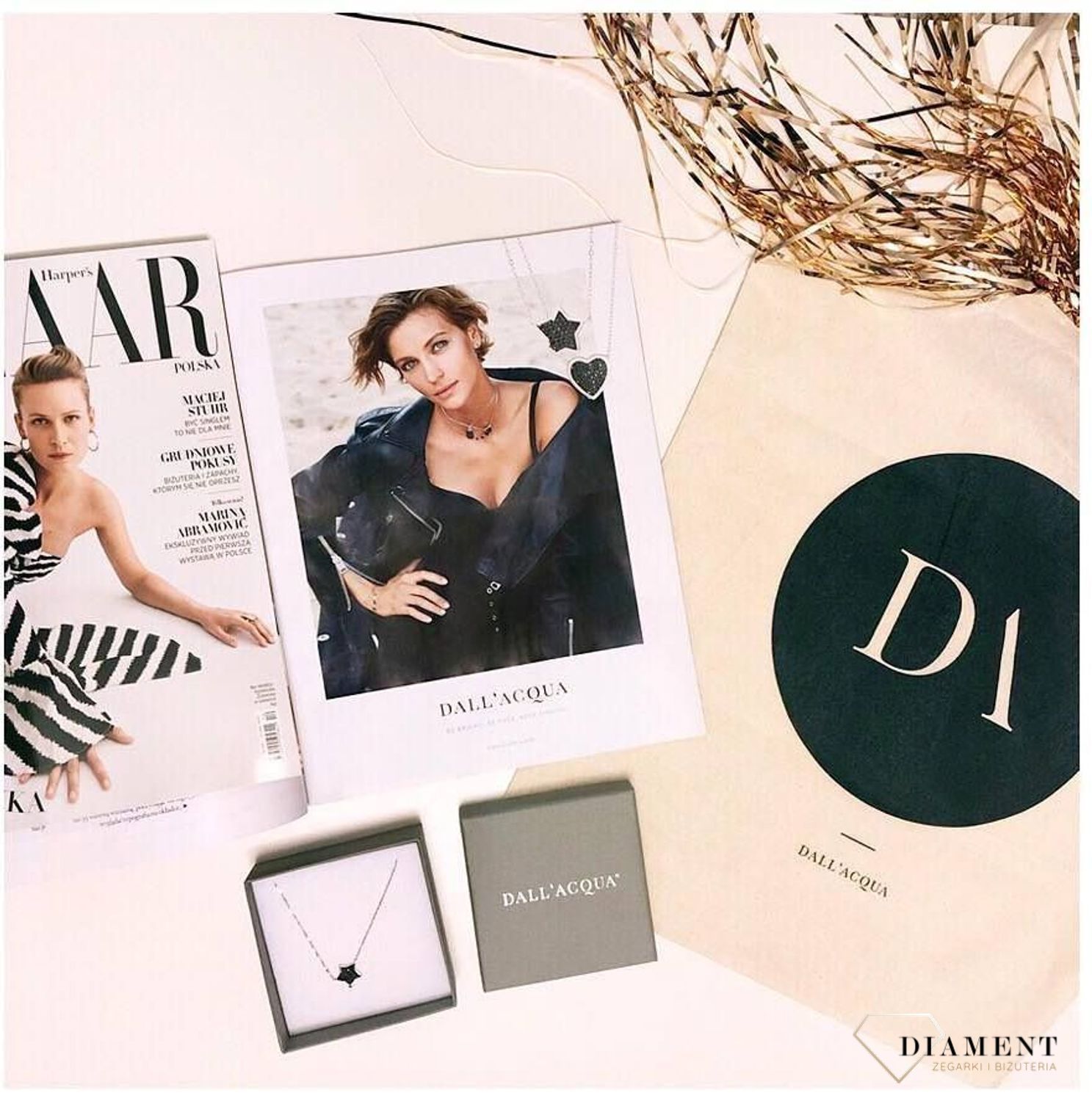 Naszyjnik srebrny czarna gwiazdka Dall'Acqua N BY 145 074.jpg